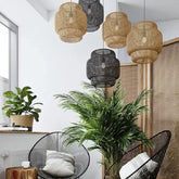 New Design Handmade Rattan Grass South Asia Thailand Japanese Simple Natural Australia Popular Pendant Lamps Lights
